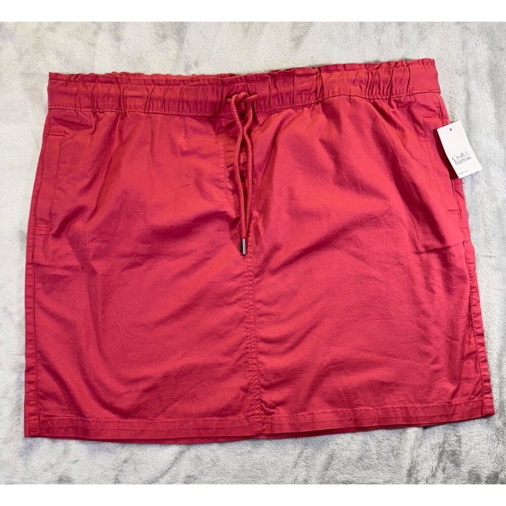 Croft & Barrow Womens 2X plus size skirt watermelon color pockets Drawstring